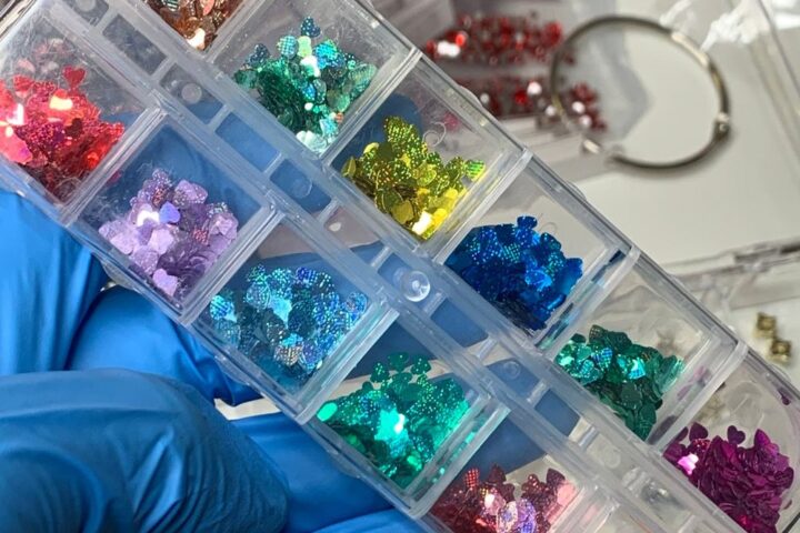 Conceal Nail Chips with Heart Shaped Holographic Glitter