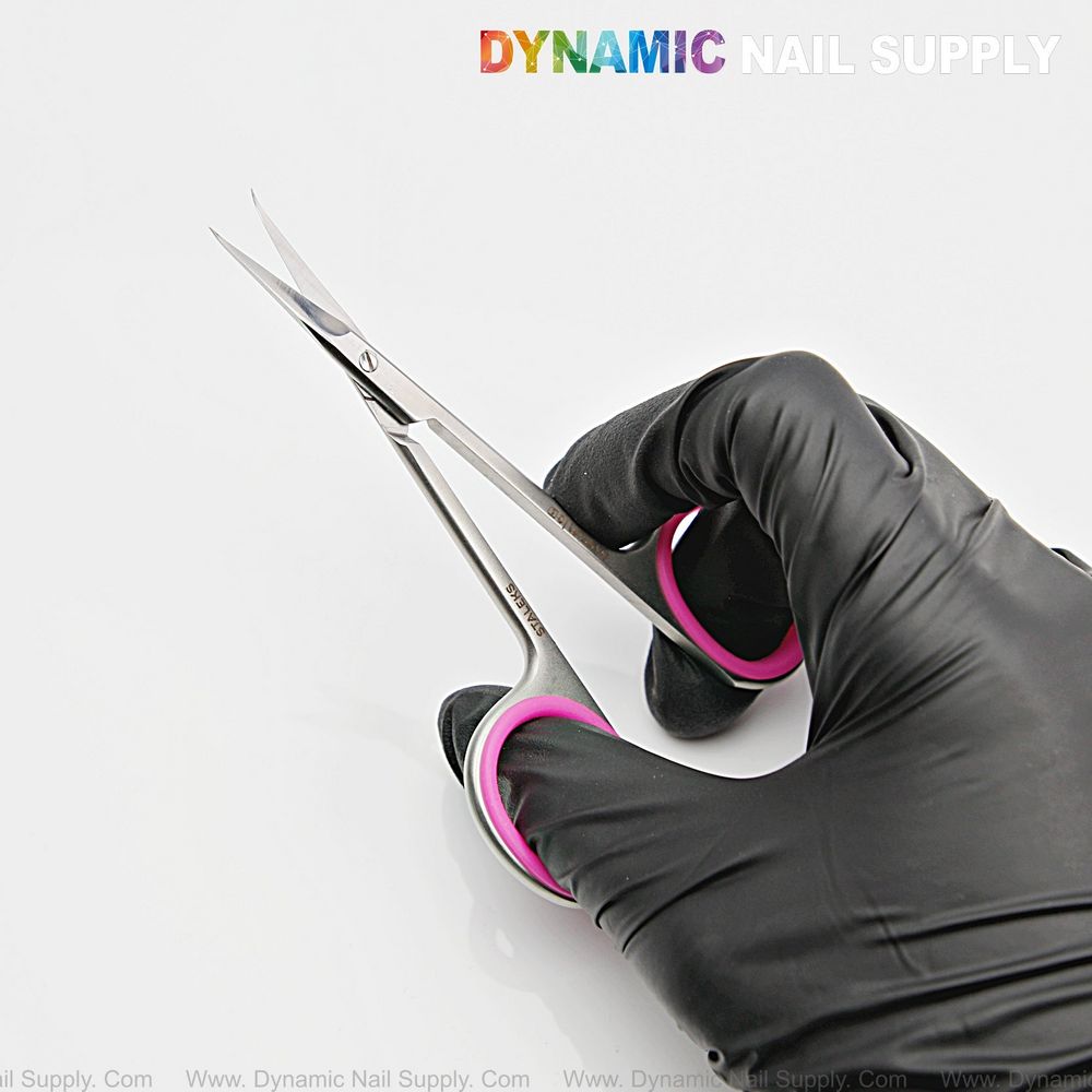 Stainless steel hook-tip cuticle scissors pink - 4