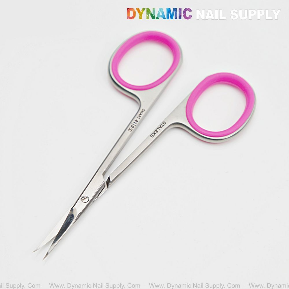 Stainless steel hook-tip cuticle scissors pink - 5