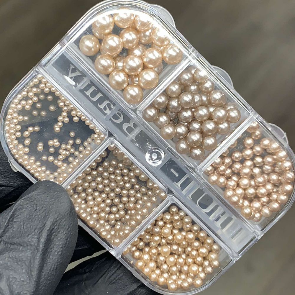 iridescent pearl nail beads assortment - 4