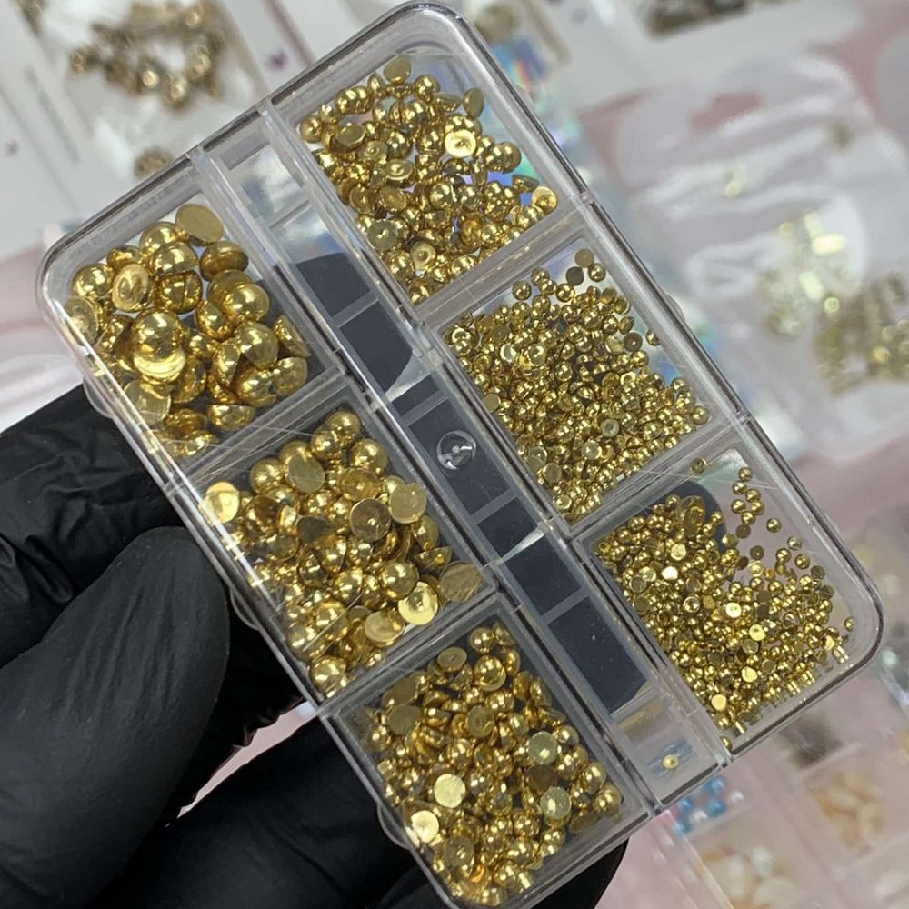 iridescent pearl nail beads assortment - 7
