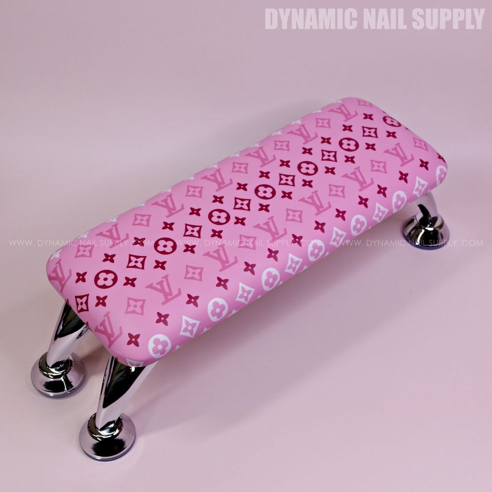Pink leather nail salon armrest LV - 4