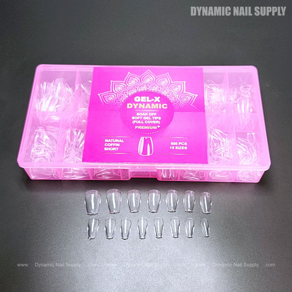 short natural coffin soft-gel tips - 3