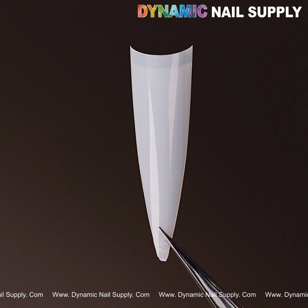 Natural white ultra thin stiletto tips - 3