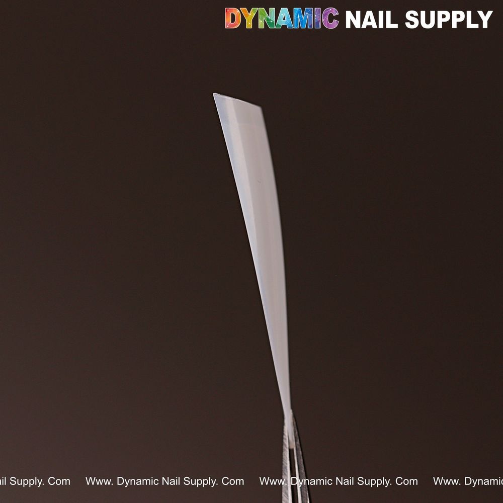 Natural white ultra thin stiletto tips - 4
