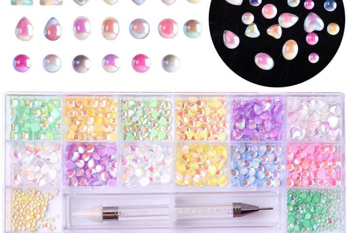 Water Drop Rhinestone Set: Multi-Color Nail Gems